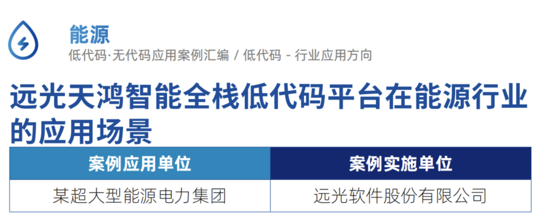 远光天鸿智能全栈低代码平台入选《2023低代码·无代码应用案例汇编》